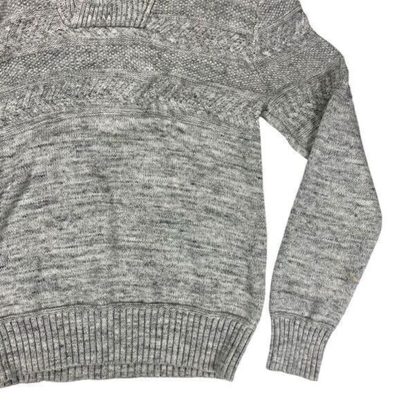 Label Of Graded Goods Sweater Mens Sz Medium Grey Shawl Neck Fishermen Pullover - Picture 4 of 16